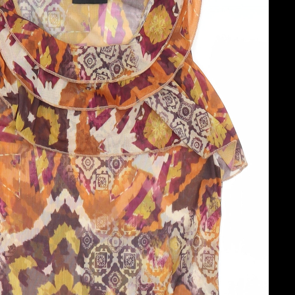 Womens UK Size M Exhibit Multicoloured Camisole Blouse