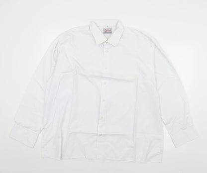 Reliant Mens White  Polyester  Button-Up Size 17.5 Collared Button