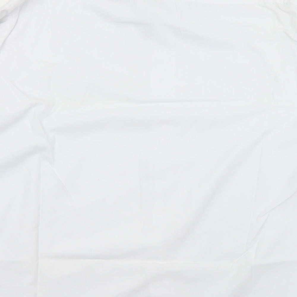 Reliant Mens White  Polyester  Button-Up Size 17.5 Collared Button