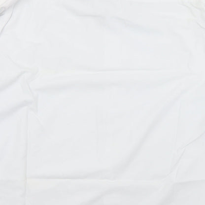 Reliant Mens White  Polyester  Button-Up Size 17.5 Collared Button