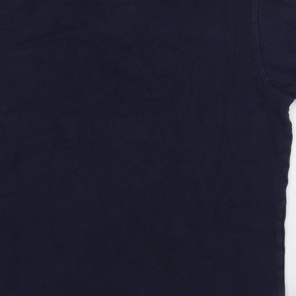 Areopostale Mens Blue  Cotton  Polo Size L Collared Button