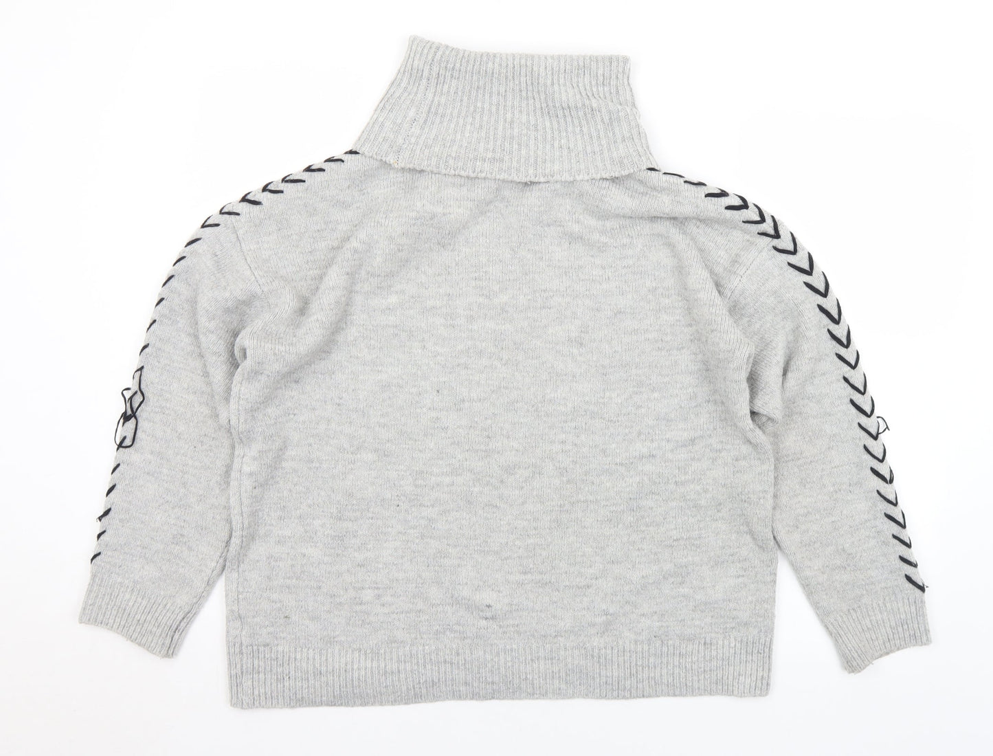 Dorothy Perkins Womens Grey Roll Neck  Acrylic Pullover Jumper Size 12