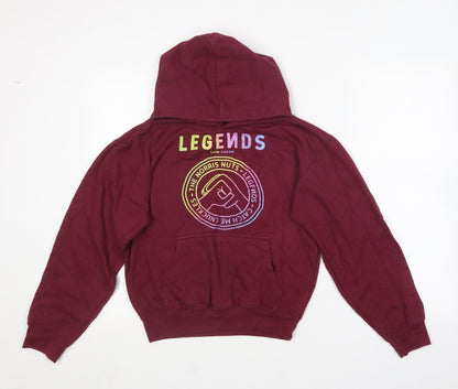 Club Classic Boys Purple  Cotton Pullover Hoodie Size 9-10 Years