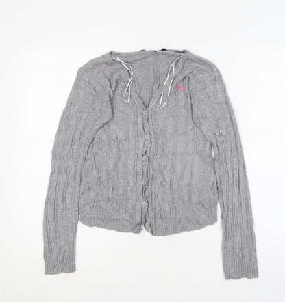 Womens UK Size XS Brave Soul Grey Cardigan Jumper