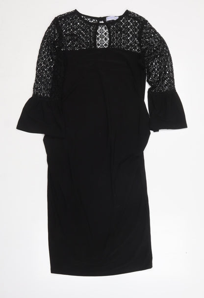 Blue Bell Womens Black  Polyester Shift  Size 8  Round Neck