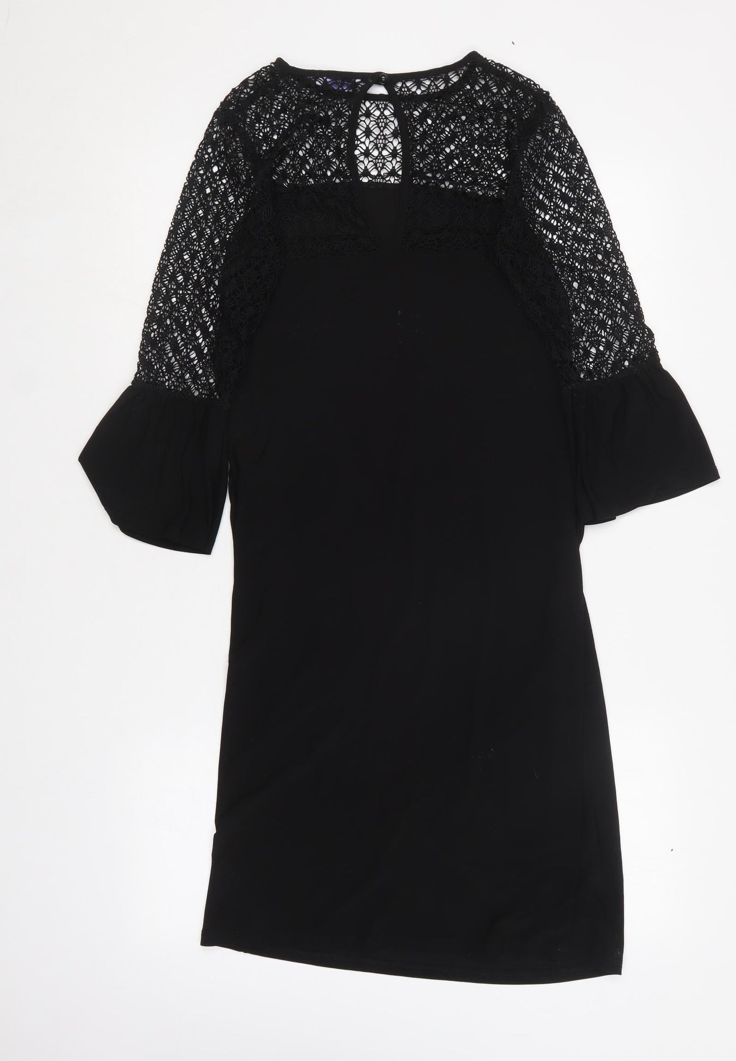 Blue Bell Womens Black  Polyester Shift  Size 8  Round Neck