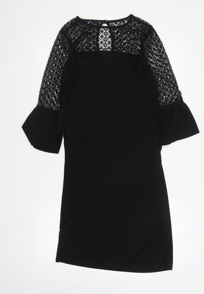 Blue Bell Womens Black  Polyester Shift  Size 8  Round Neck