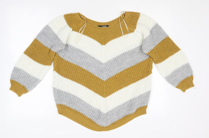Womens UK Size S Quiz Yellow Pullover Jumper