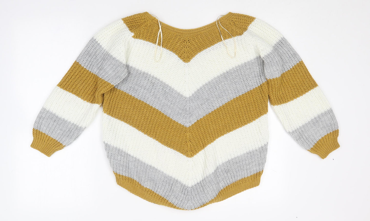 Womens UK Size S Quiz Yellow Pullover Jumper