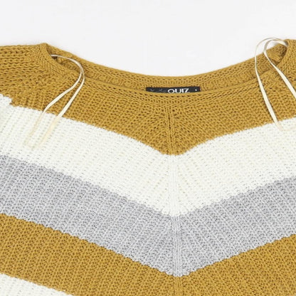 Womens UK Size S Quiz Yellow Pullover Jumper