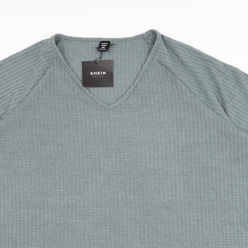 SheIn Womens Green Round Neck  Viscose Pullover Jumper Size XL