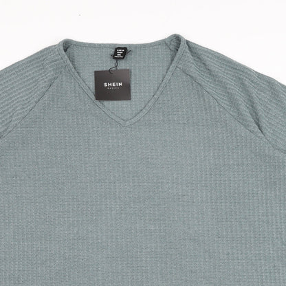 SheIn Womens Green Round Neck  Viscose Pullover Jumper Size XL