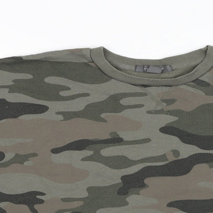 Primark Womens Green Camouflage Polyester Pullover Sweatshirt Size 12  Pullover - Cropped