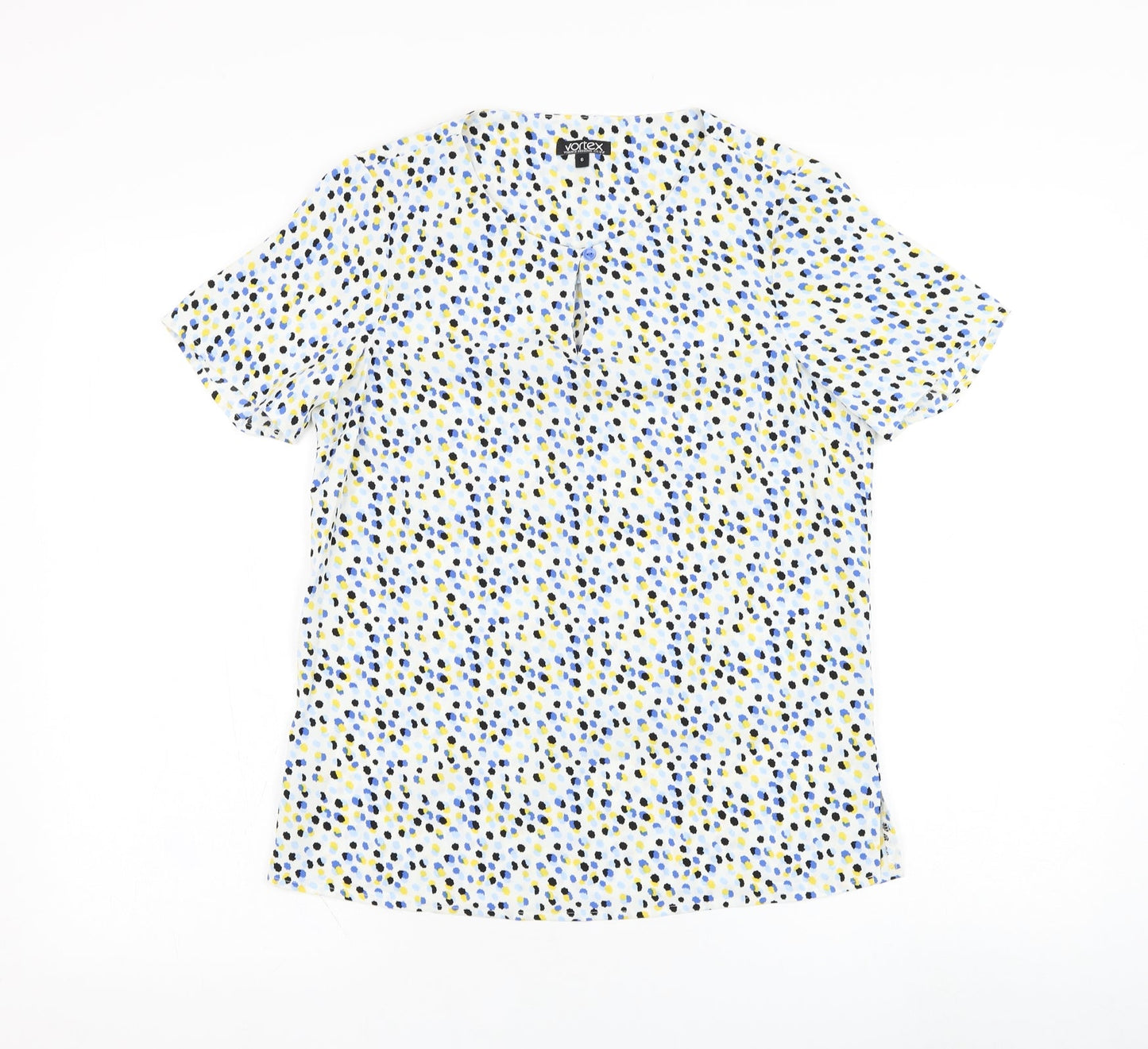 Womens UK Size 6 Vortex White Basic Blouse