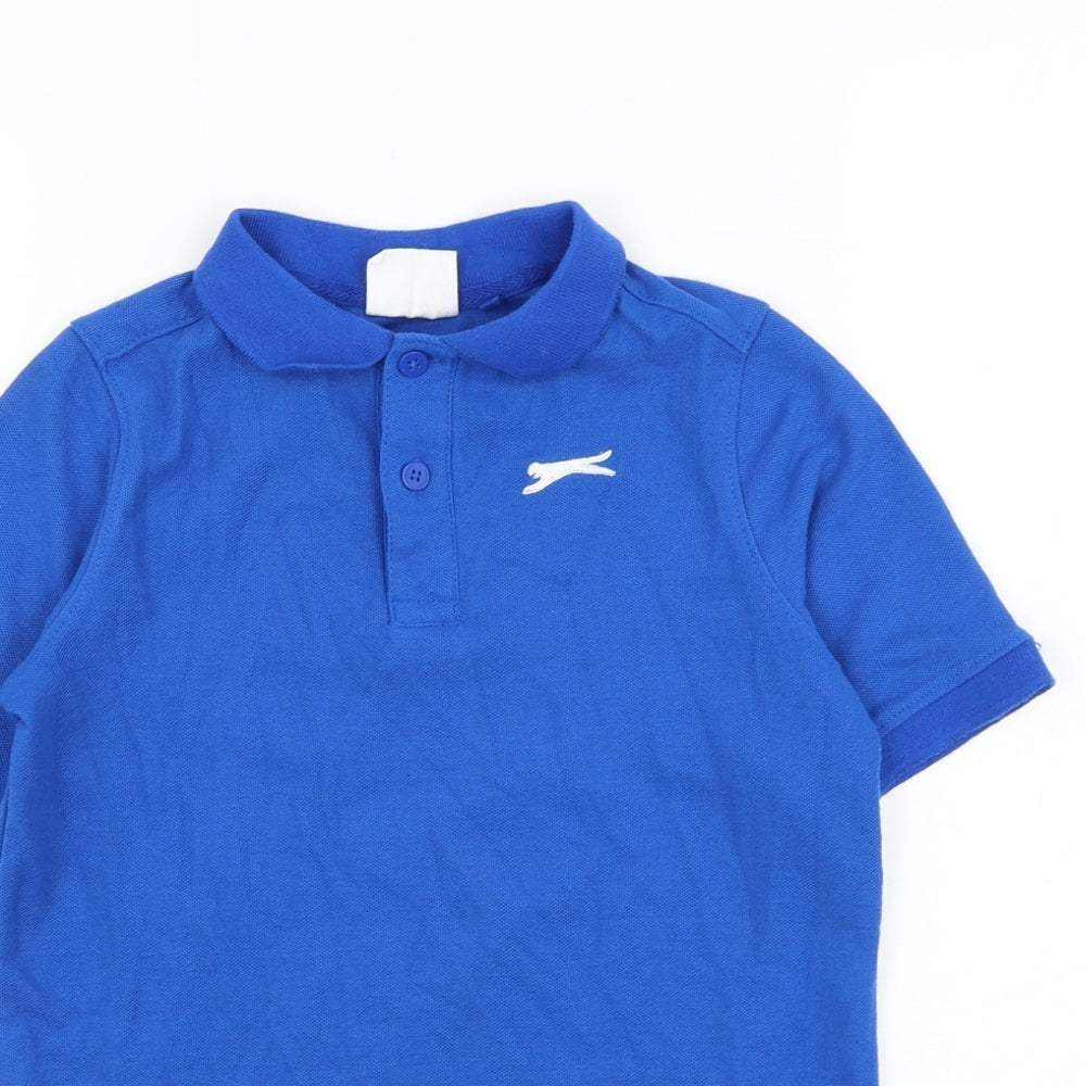 Slazenger Boys Blue  Polyester Basic Polo Size 9-10 Years Collared Pullover