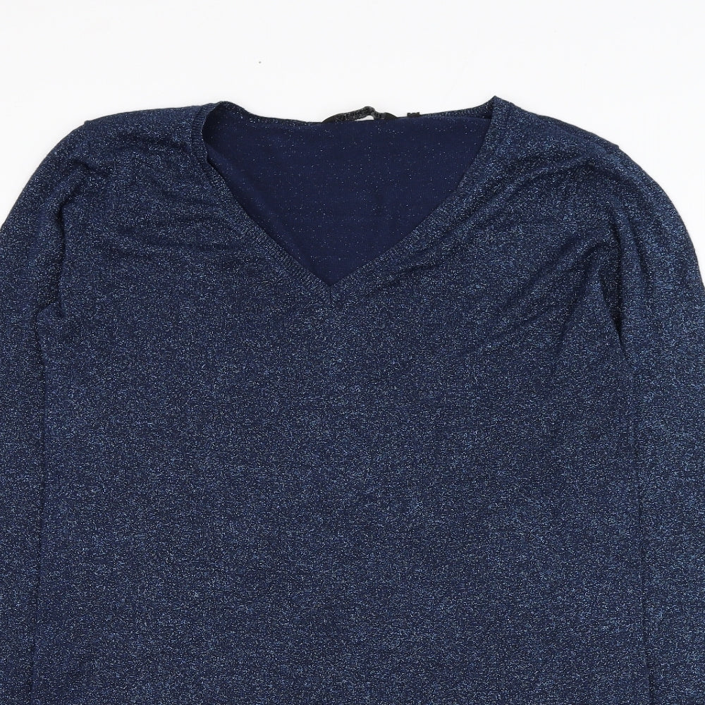 Womens UK Size L Brave Soul Blue Pullover Jumper