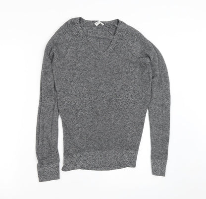 Gap Womens Grey V-Neck  Cotton Pullover Jumper Size XS
