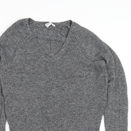 Gap Womens Grey V-Neck  Cotton Pullover Jumper Size XS