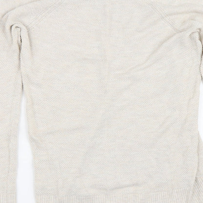 Gap Womens Beige V-Neck  Cotton Pullover Jumper Size XS