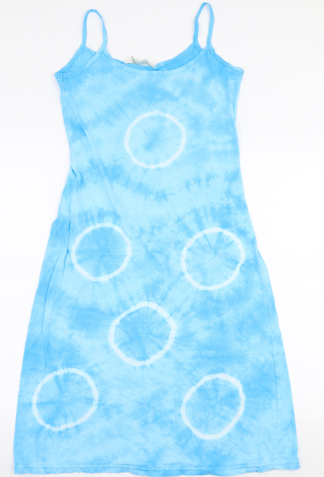 For Women Womens Blue Tie Dye Polyester A-Line  Size 10  Round Neck Pullover