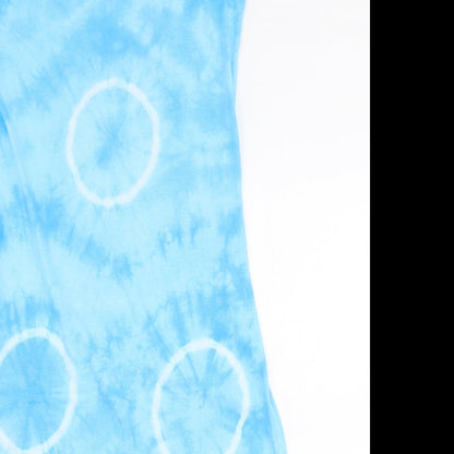 For Women Womens Blue Tie Dye Polyester A-Line  Size 10  Round Neck Pullover