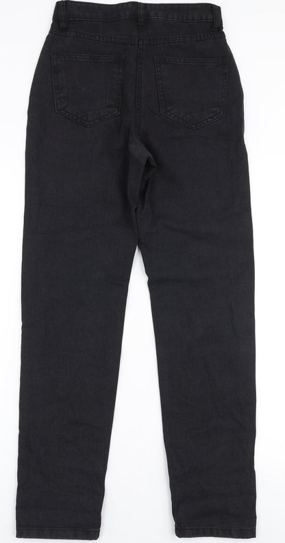 Parisian Womens Black  100% Cotton Mom Jeans Size 6 L28 in Regular Zip