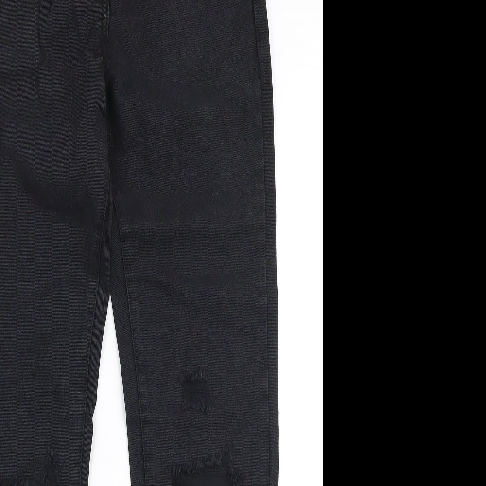 Parisian Womens Black  100% Cotton Mom Jeans Size 6 L28 in Regular Zip