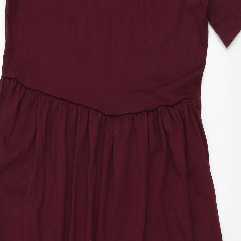 Missguided Womens Purple  Polyester Skater Dress  Size 6  Round Neck Pullover