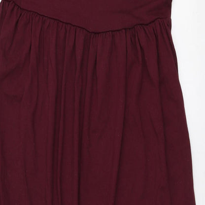 Missguided Womens Purple  Polyester Skater Dress  Size 6  Round Neck Pullover