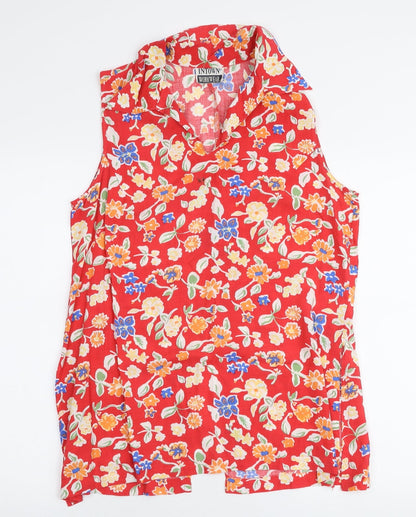 Intown Womens Multicoloured Floral Viscose Basic Blouse Size L Collared