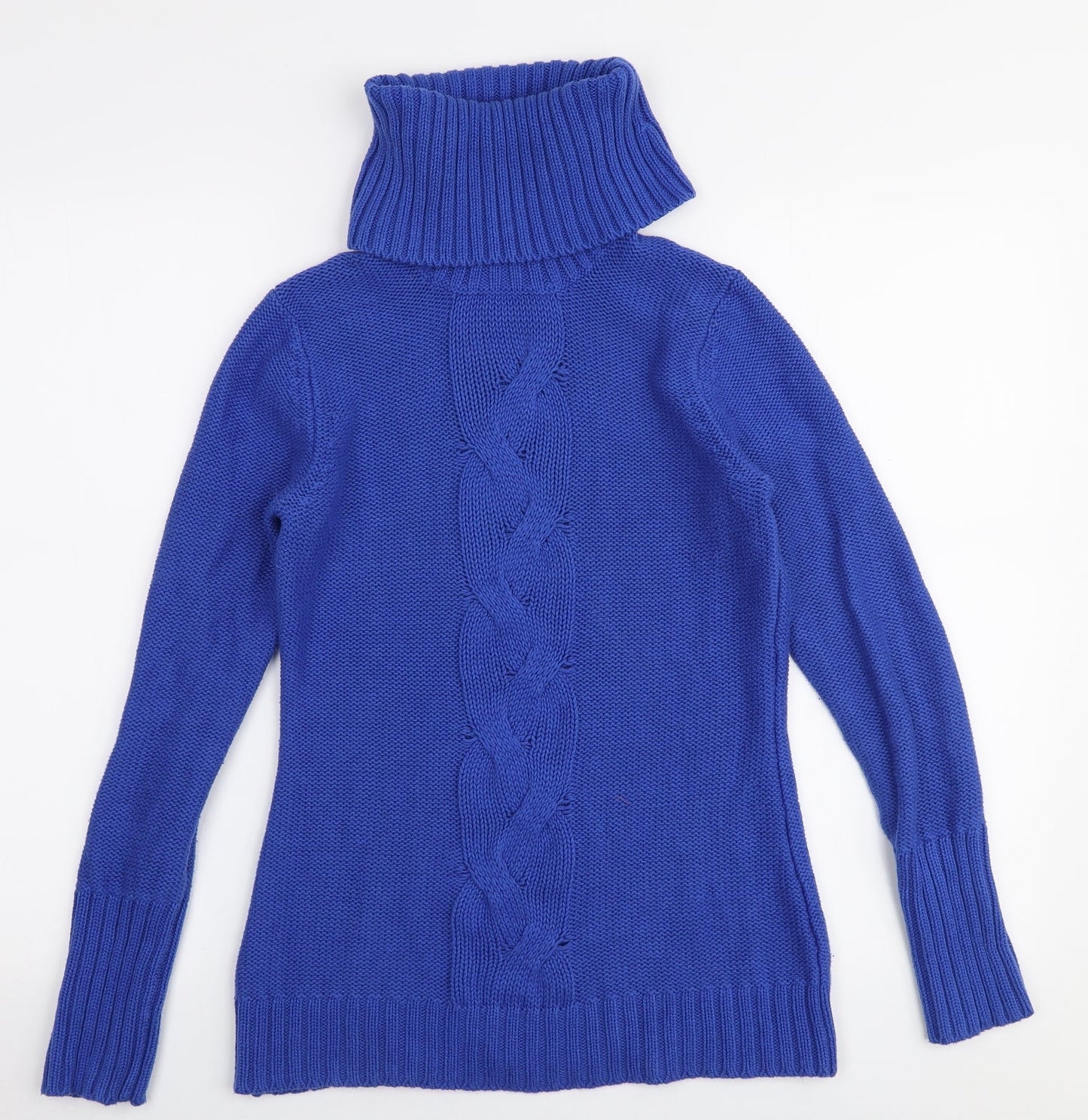 Gap Womens Blue Roll Neck  Cotton Pullover Jumper Size M