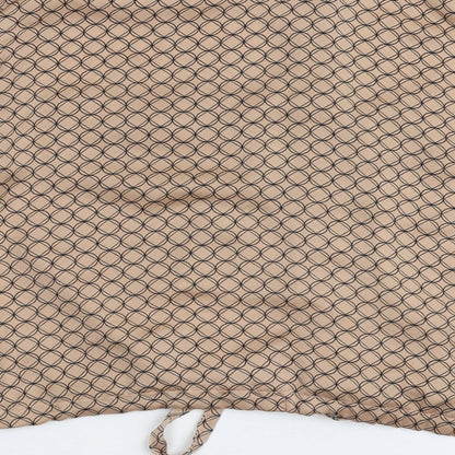 Primark Womens Beige Geometric Polyester Basic Blouse Size 14 Collared