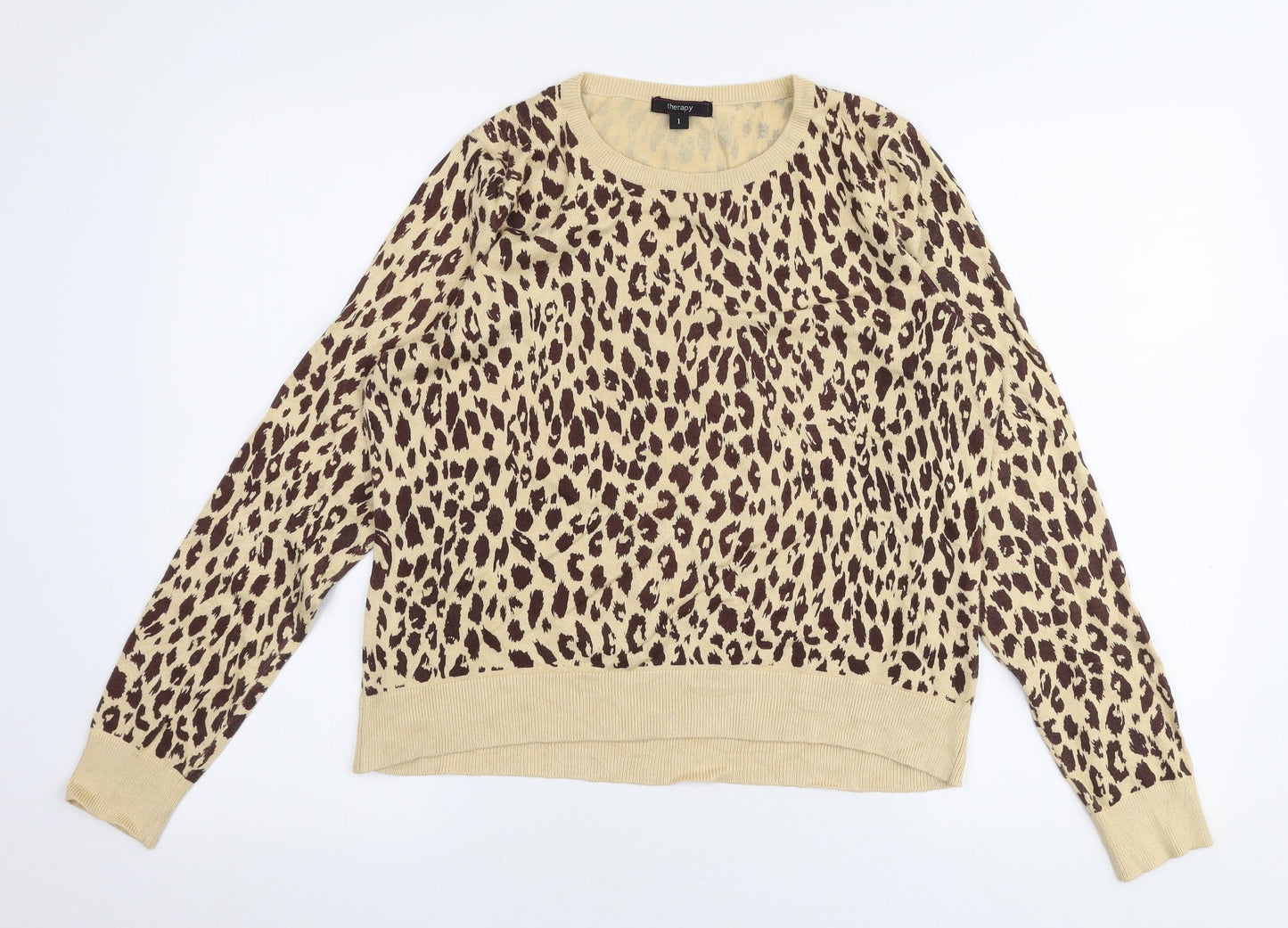 Womens UK Size 10 Therapy Beige Pullover Jumper