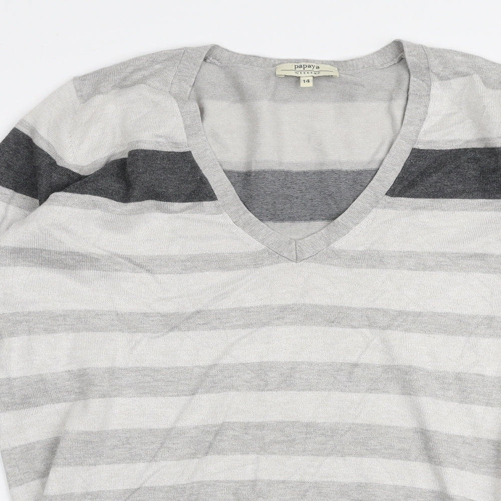 Womens UK Size 14 Papaya Grey Pullover Jumper