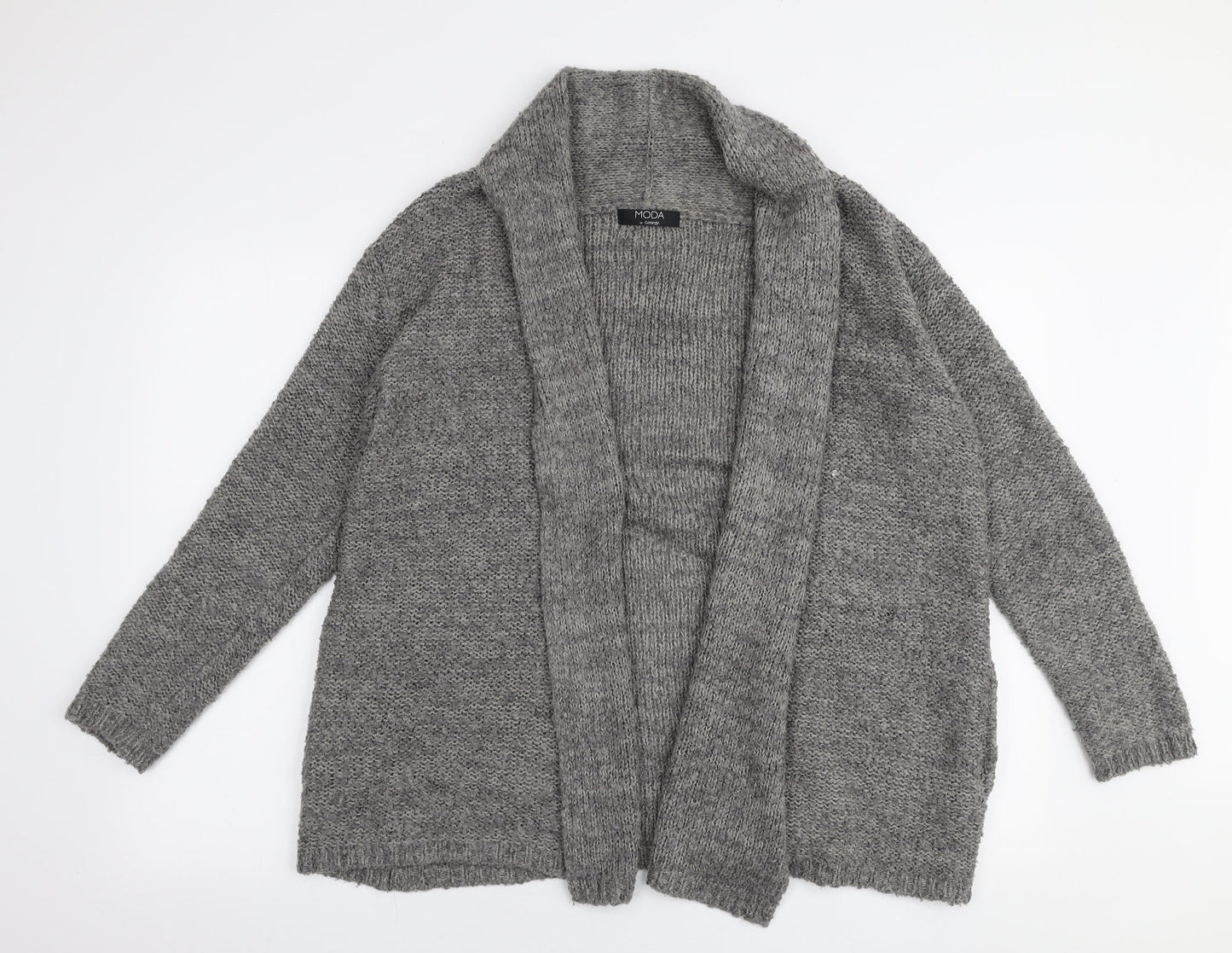 George Womens Grey V-Neck  Acrylic Cardigan Jumper Size 10