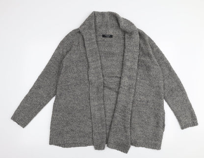 George Womens Grey V-Neck  Acrylic Cardigan Jumper Size 10