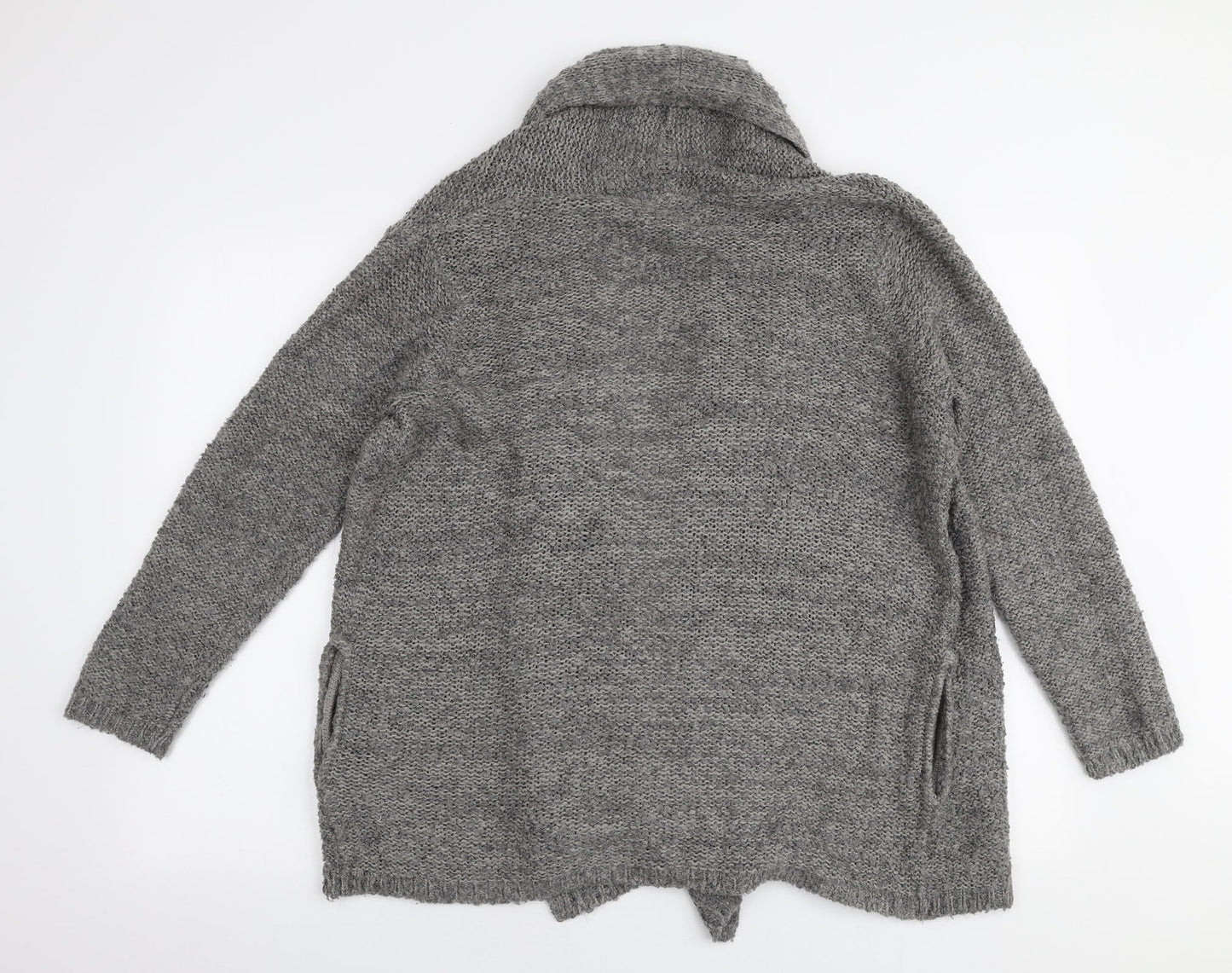 George Womens Grey V-Neck  Acrylic Cardigan Jumper Size 10