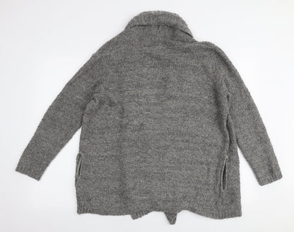 George Womens Grey V-Neck  Acrylic Cardigan Jumper Size 10