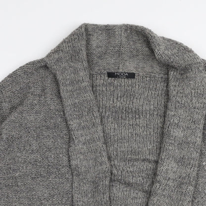 George Womens Grey V-Neck  Acrylic Cardigan Jumper Size 10