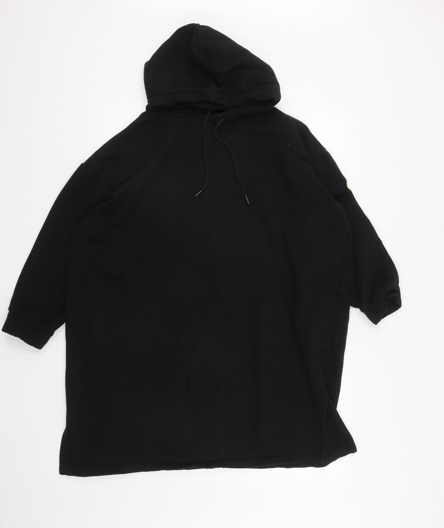 H&M Womens Black  Cotton Pullover Hoodie Size M  Drawstring