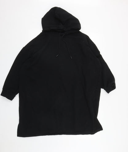 H&M Womens Black  Cotton Pullover Hoodie Size M  Drawstring