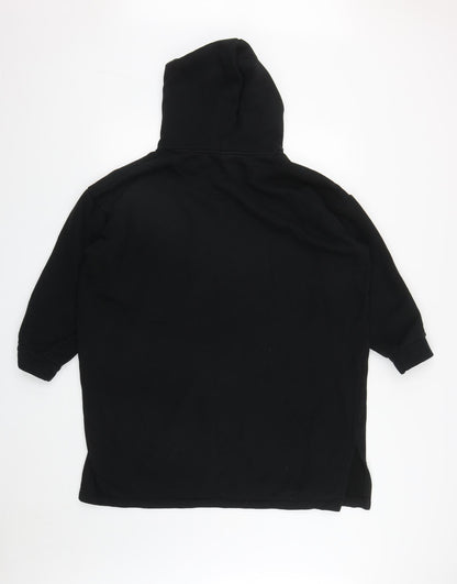 H&M Womens Black  Cotton Pullover Hoodie Size M  Drawstring