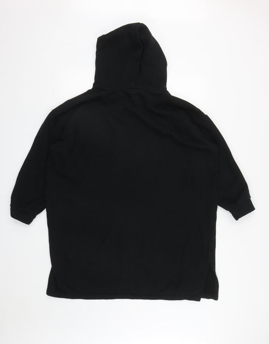 H&M Womens Black  Cotton Pullover Hoodie Size M  Drawstring
