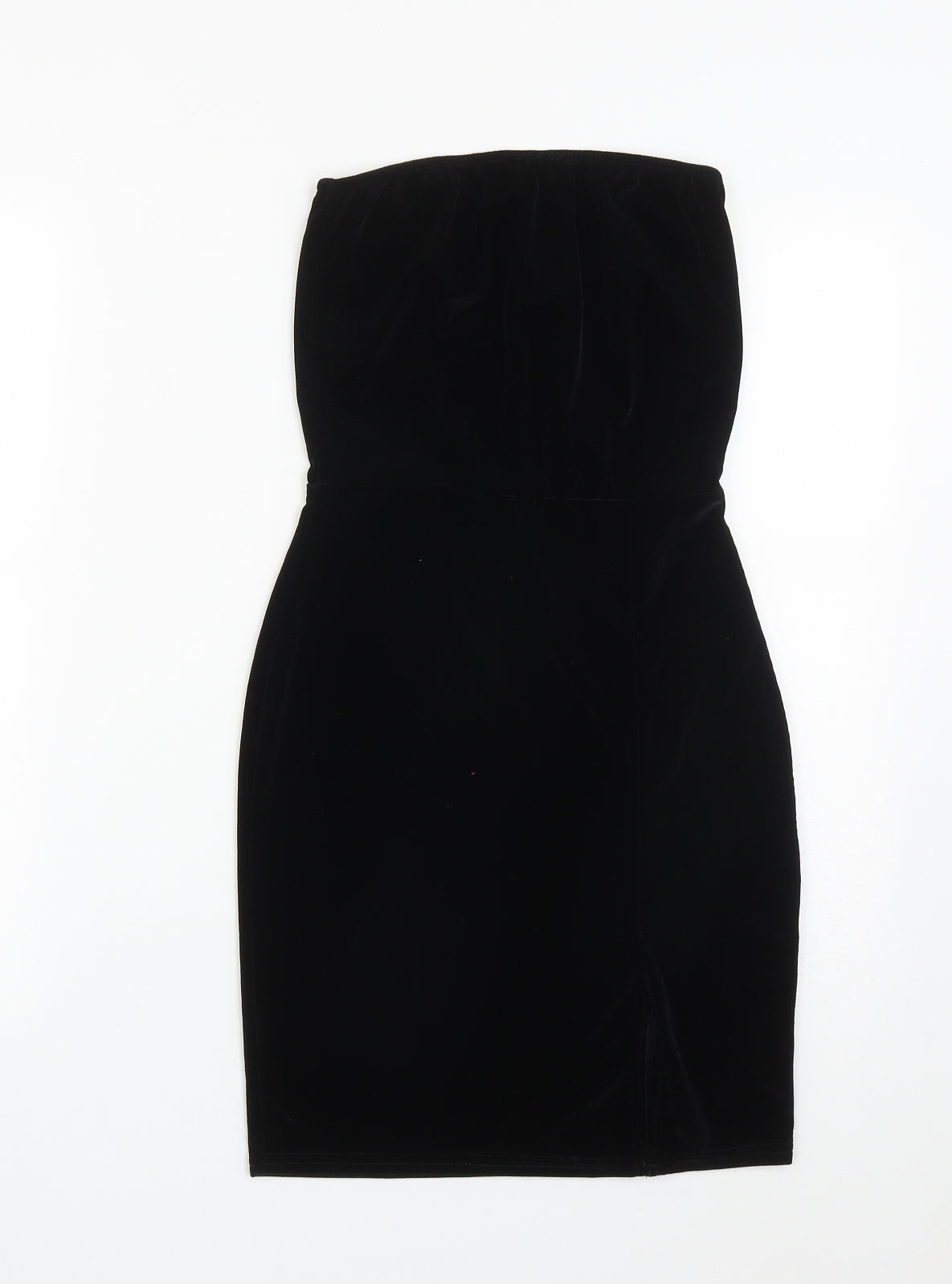 PRETTYLITTLETHING Womens Black  Polyester Ball Gown  Size 10  Square Neck  - Tube Dress