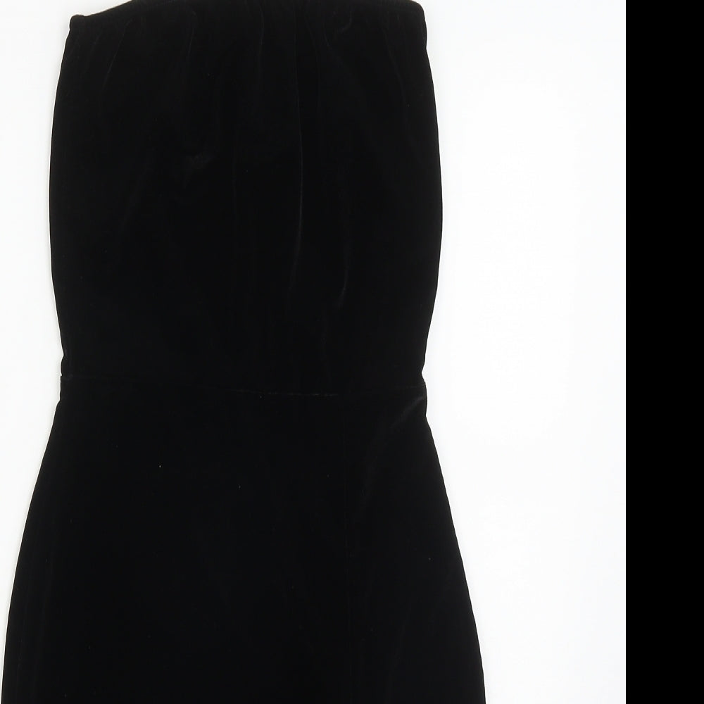 PRETTYLITTLETHING Womens Black  Polyester Ball Gown  Size 10  Square Neck  - Tube Dress