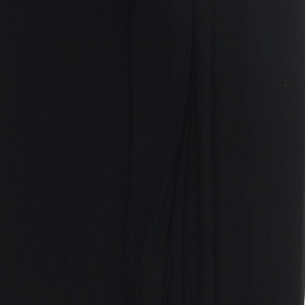 Topshop Womens Black  Polyester Jogger Trousers Size 8 L27 in Regular Zip