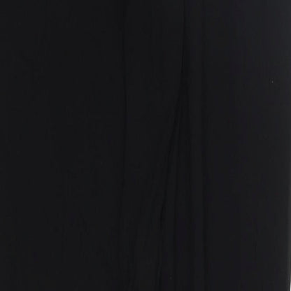 Topshop Womens Black  Polyester Jogger Trousers Size 8 L27 in Regular Zip