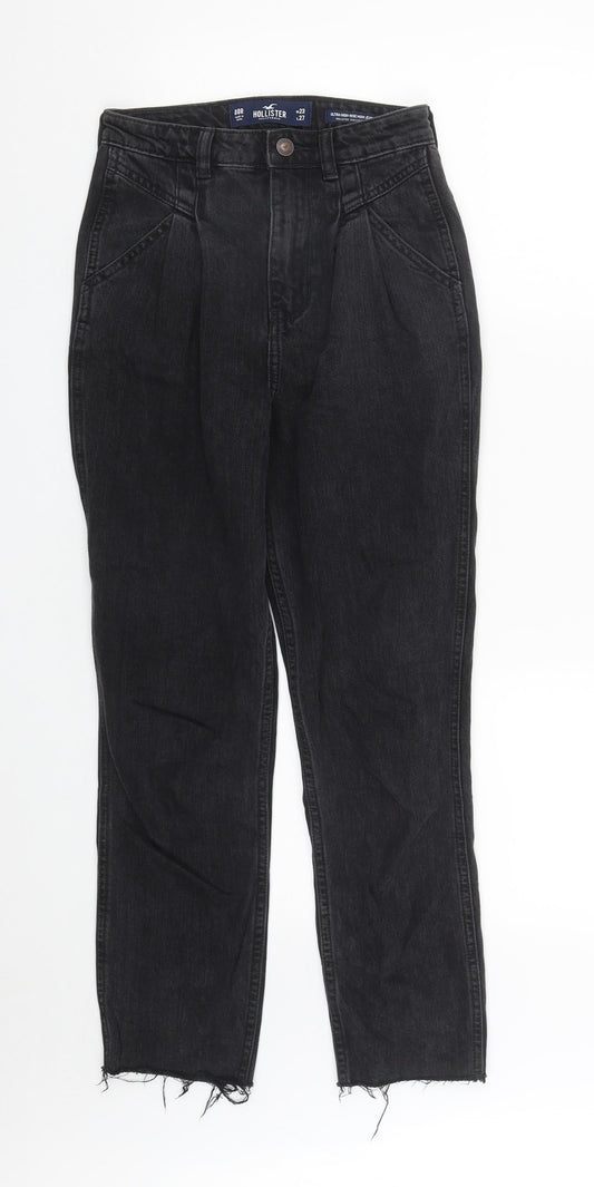 Hollister Womens Black  Cotton Straight Jeans Size 26 in L27 in Regular Zip