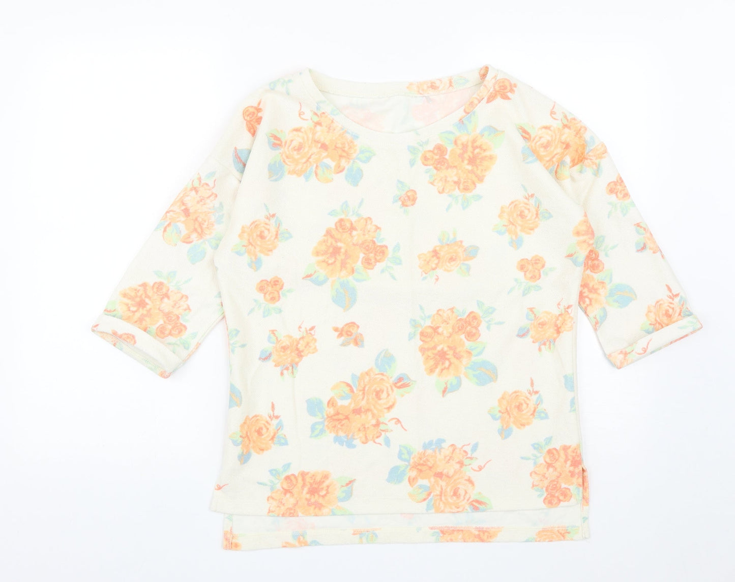 George Womens Multicoloured Round Neck Floral Polyester Pullover Jumper Size 12