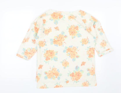 George Womens Multicoloured Round Neck Floral Polyester Pullover Jumper Size 12